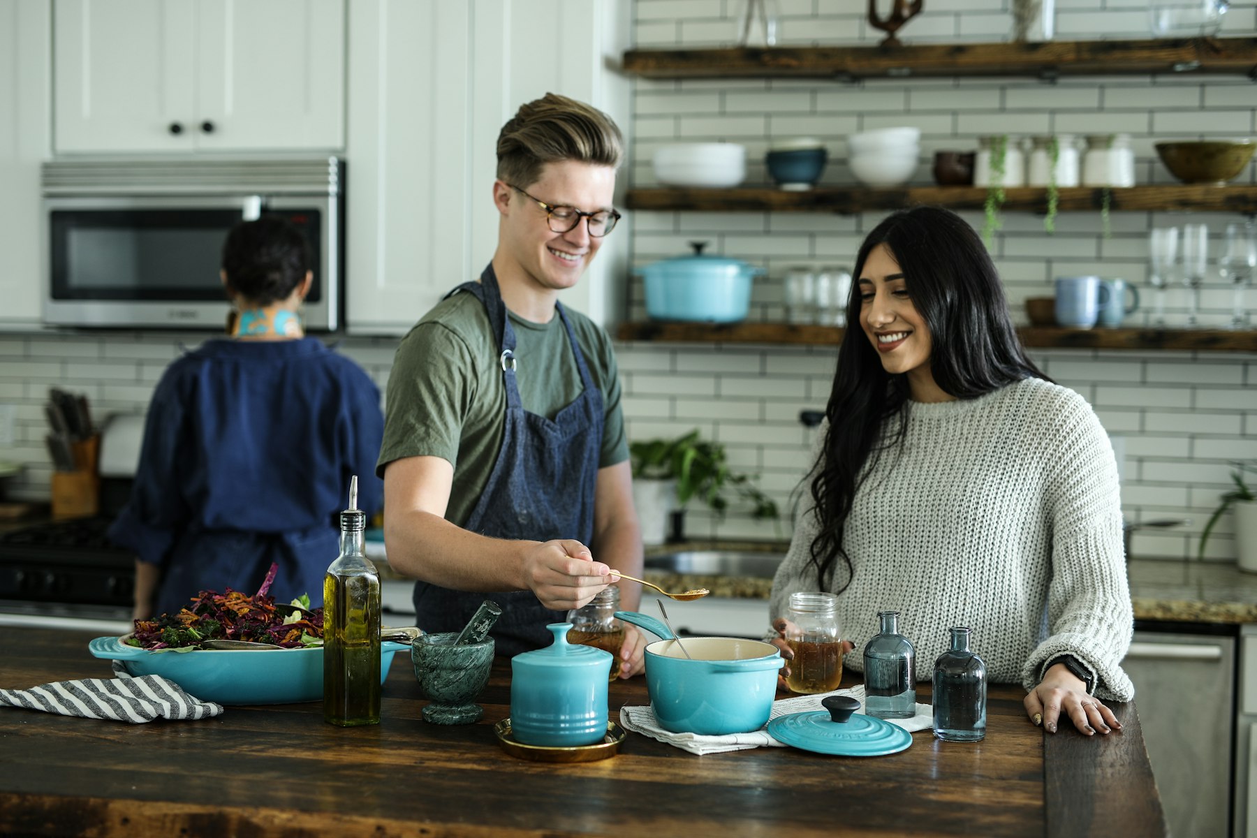 Bright kitchen lifestyle with fresh ingredients